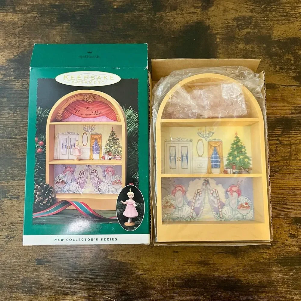 Vintage 1996 Hallmark The Nutcracker Ballet #1 Stage & Clara Ornament NIB